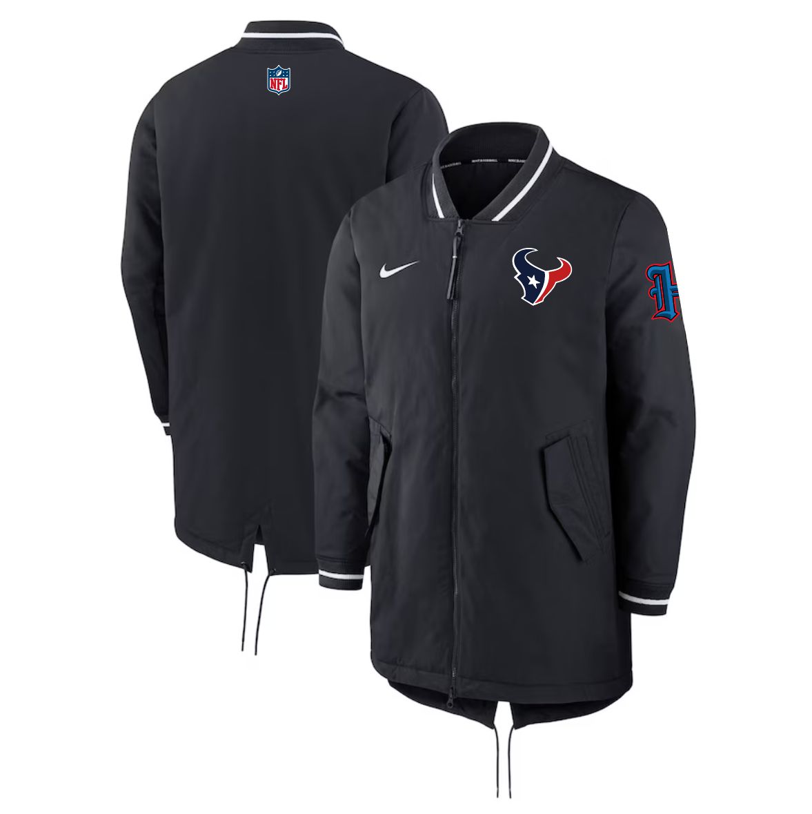 Men 2026 NFL Houston Texans black Extended Cotton Jacket style 01